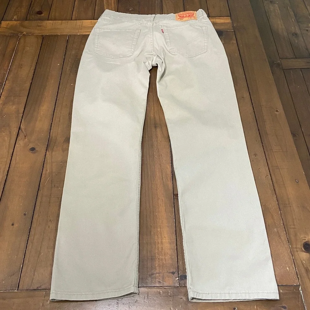 Levis 514 Straight Fit Khaki Pants Mens 32x32 Tan Cotton Stretch Trousers